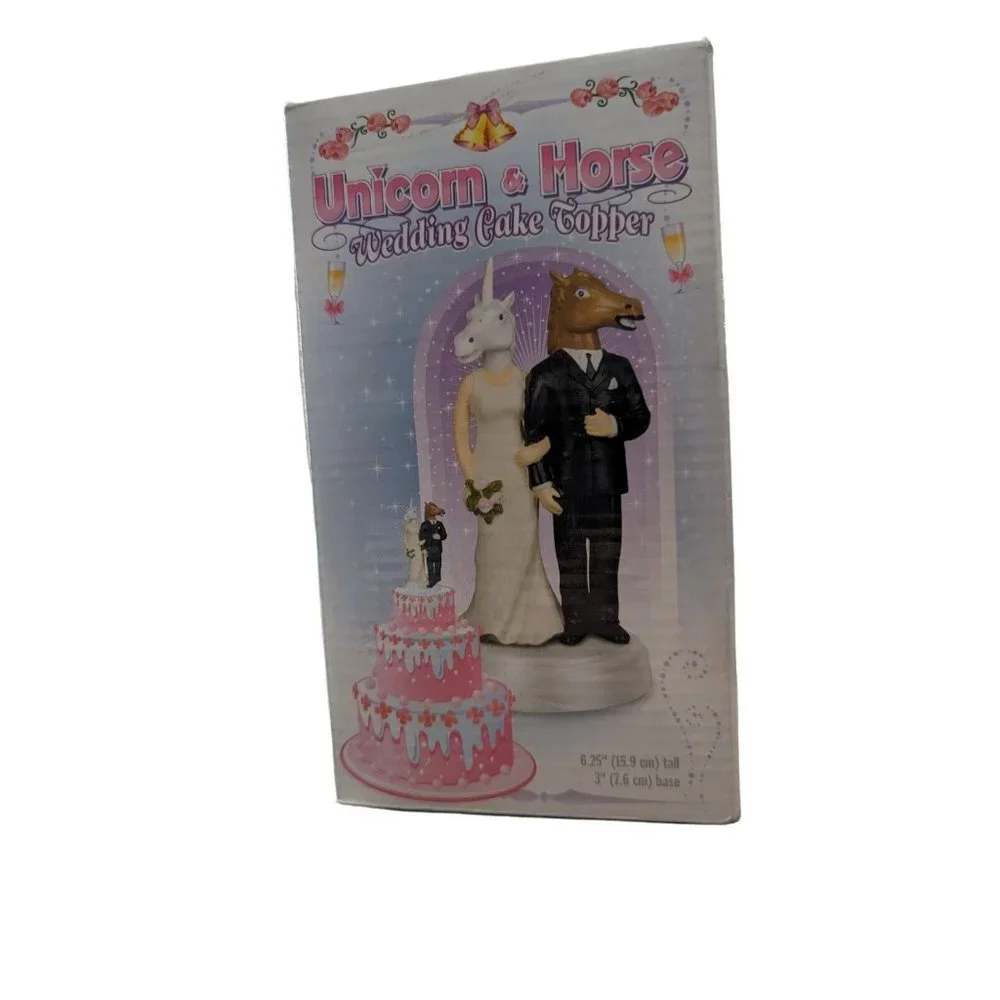 UNICORN AND HORSE WEDDING CAKE TOPPER - Close Out